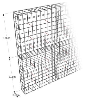 Gabion-Kit Optimized - mur de clôture - maille carrée - ligature spirale