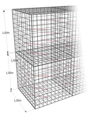 Gabion-Kit Optimized - mur de clôture - maille carrée - ligature spirale