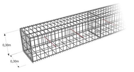 Gabion-Kit Optimized - mur de clôture - mailles mixtes - ligature spirale