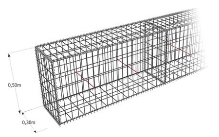 Gabion-Kit Optimized - mur de clôture - mailles mixtes - ligature spirale