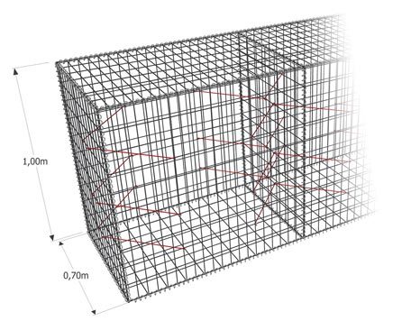 Gabion-Kit Optimized - mur de clôture - mailles mixtes - ligature spirale