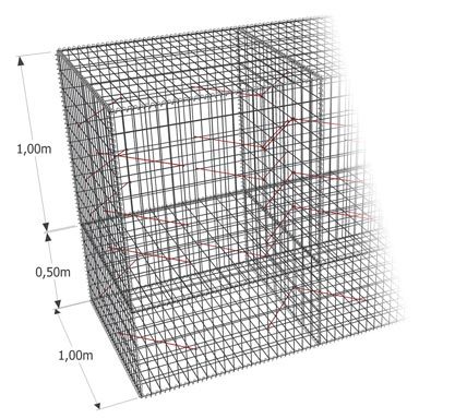 Gabion-Kit Optimized - mur de clôture - mailles mixtes - ligature spirale